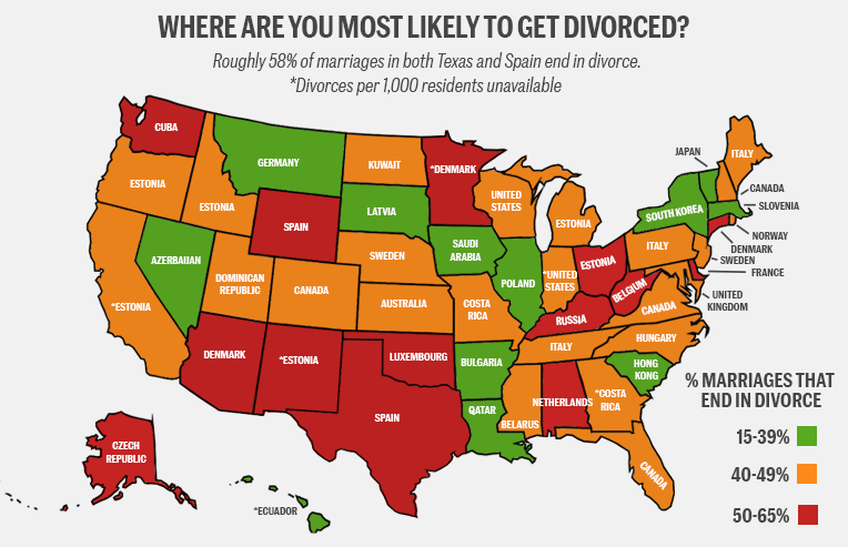 Divorce Rate By State Map - Oconto County Plat Map
